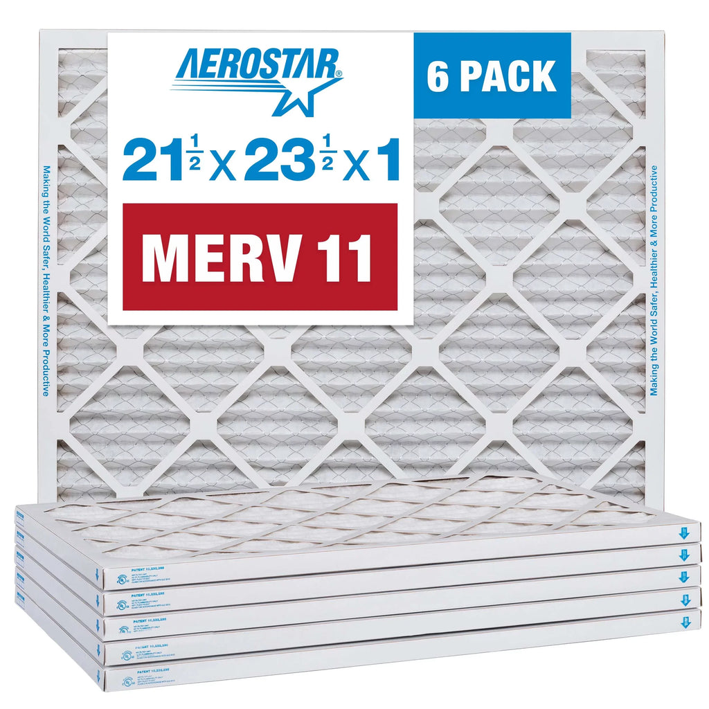 Aerostar 21 1/2 x 23 1/2 x 1  11 Pleated Air Filter,  Furnace Air Filter, 6 Pack
