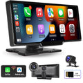 Podofo 7-32V 9.3" Portable Car Stereo Radio Wireless Carplay Android Auto Dash Cam  Car  Player, with 32G Card&Backup Camera