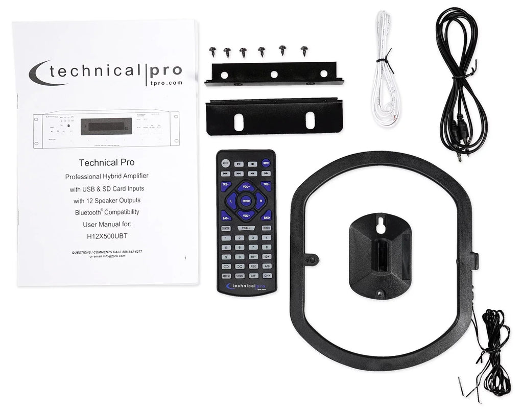 Technical Pro 6000w 6-Zone Home Theater Bluetooth Receiver+(6) Wall Speakers
