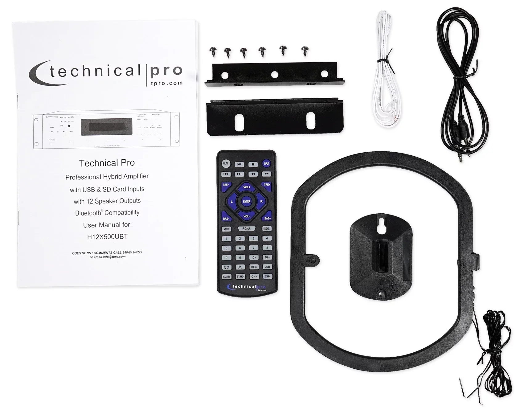 Technical Pro 6000w 6-Zone Home Theater Bluetooth Receiver+(6) Wall Speakers
