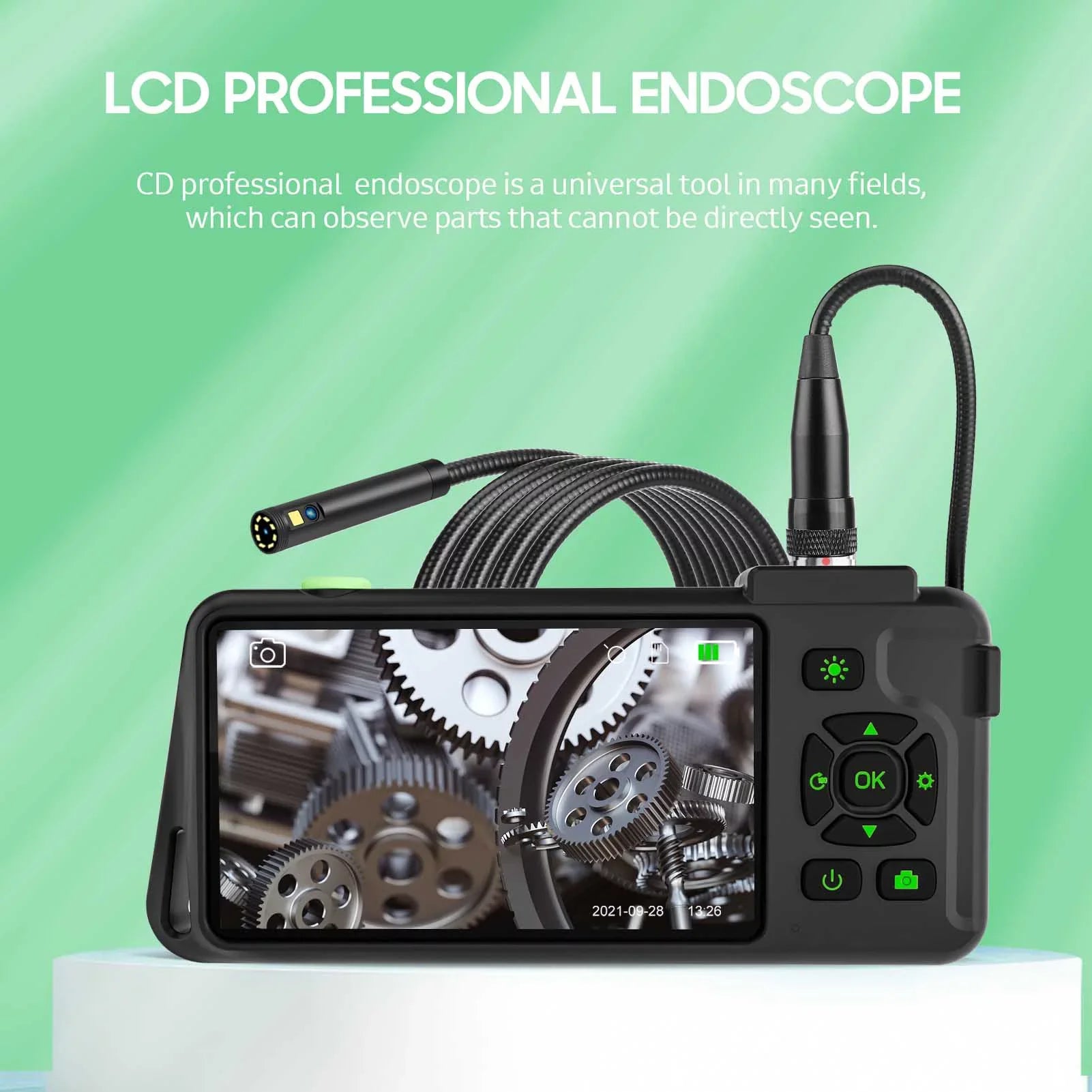 Docooler Industrial  with 4.5-inch  Color Display 1080P Photos Videos Snake  with 8   Borescope  Waterproof 2 Million Pixels Inspection  with   Slot for Maintenance