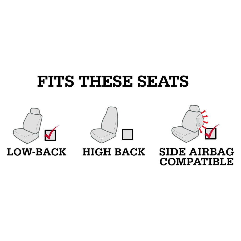 Genuine Dickies 2 Piece Durazone Car Seat Covers, Black