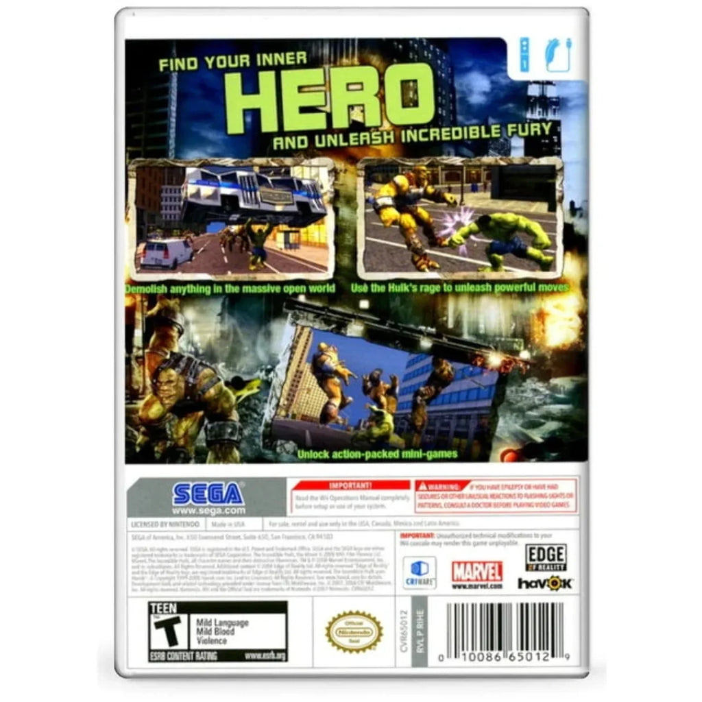 Used Incredible Hulk - Nintendo Wii (Used)