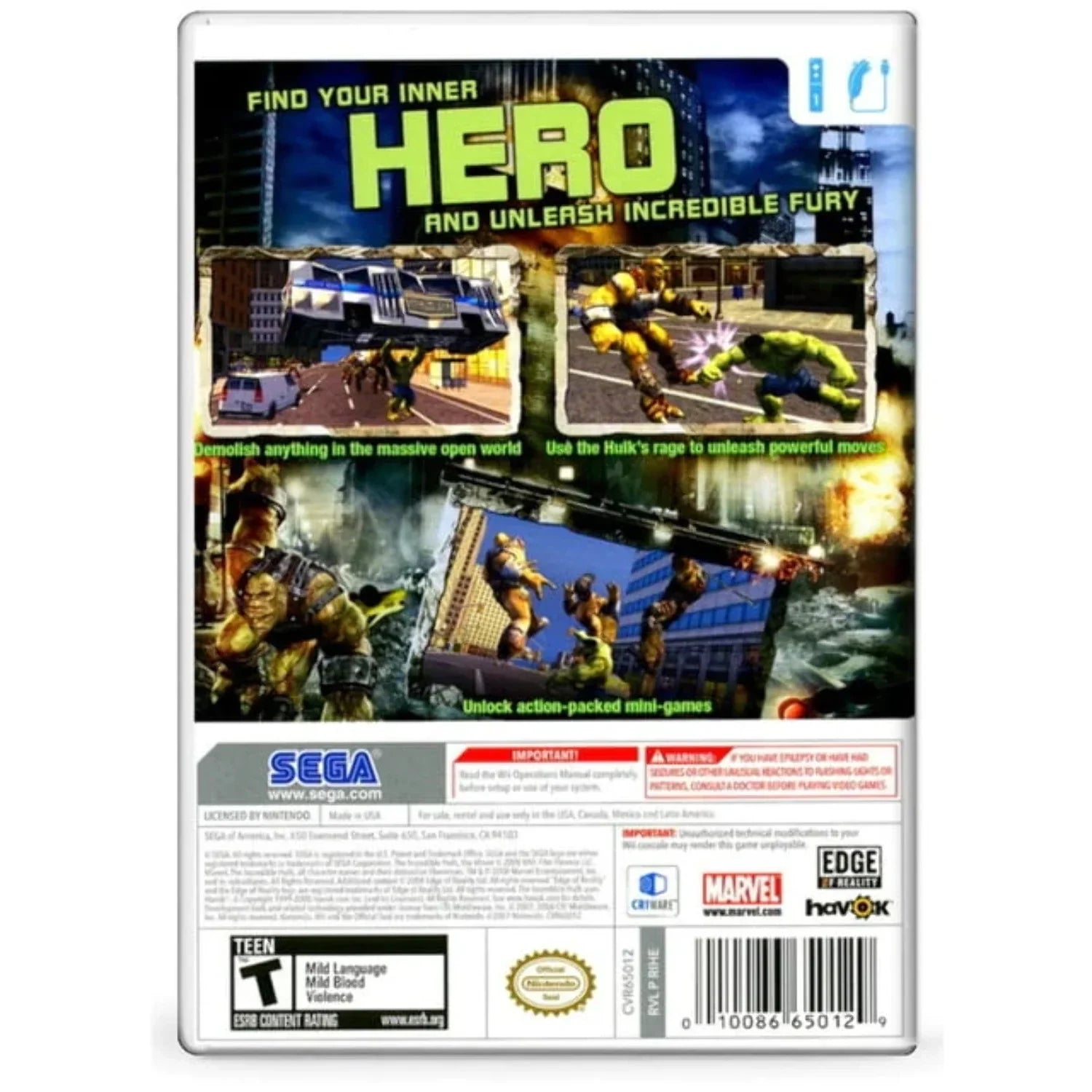 Used Incredible Hulk - Nintendo Wii (Used)