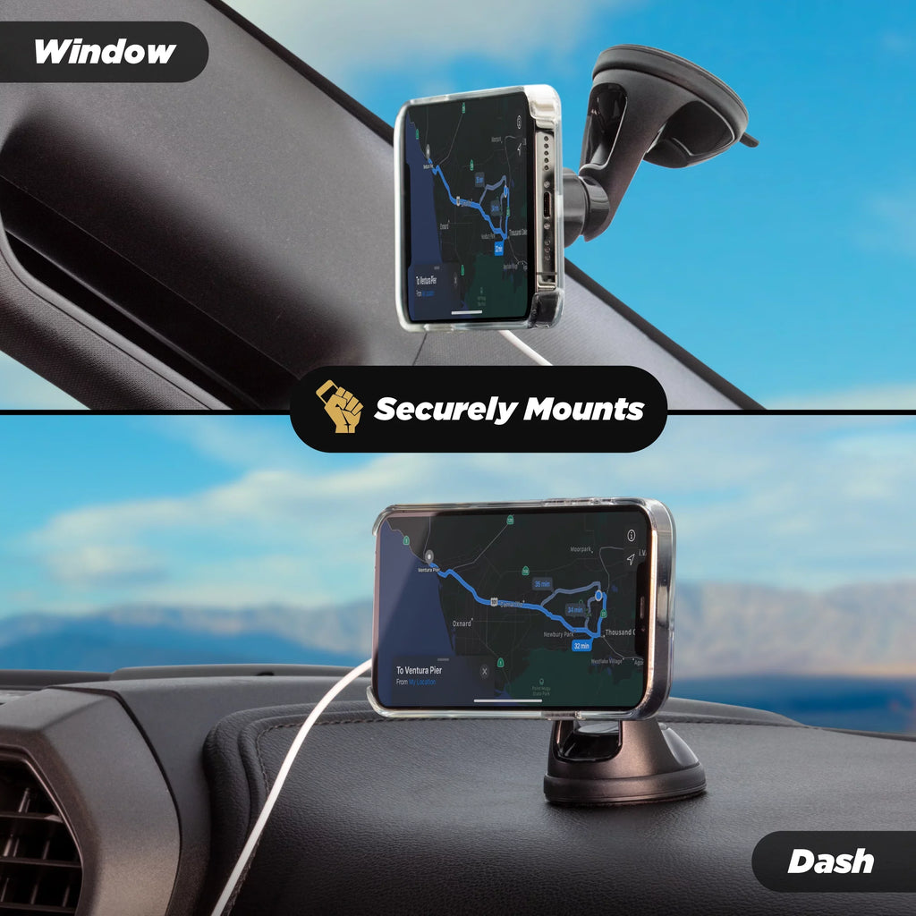 Scosche - MagicMount  Window/Dash Car Phone Holder Mount Kit (MagSafe Charger Is  Included) Compatible with MagSafe Chargers, Black
