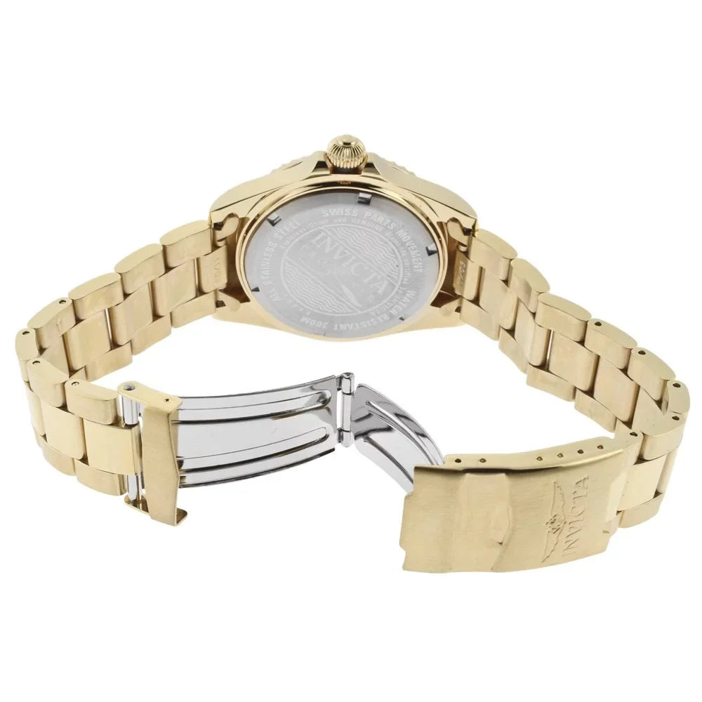 Invicta 15249 Women's Pro Diver Gold Tone Dial Yellow Gold Steel Dive Watch