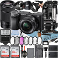 Sony Alpha a6400 Mirrorless Digital Camera with   16-50mm +  55-210mm  Lens + 2 Pack SanDisk 128GB Card + Backpack + ZeeTech Accessory Bundle