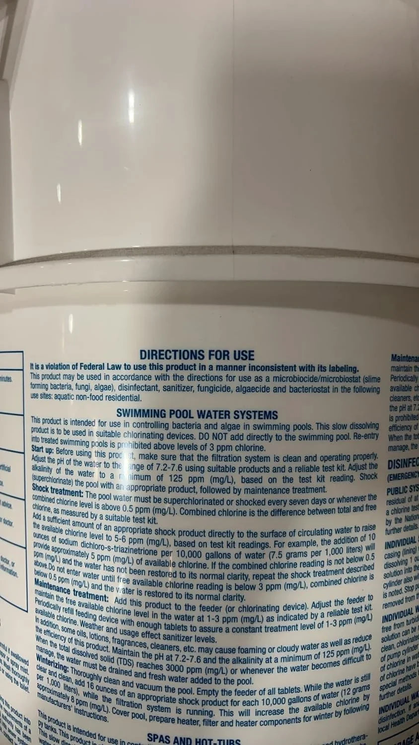 Pool Chlorine Tablets 3" Pool Sanitizer 50lbs