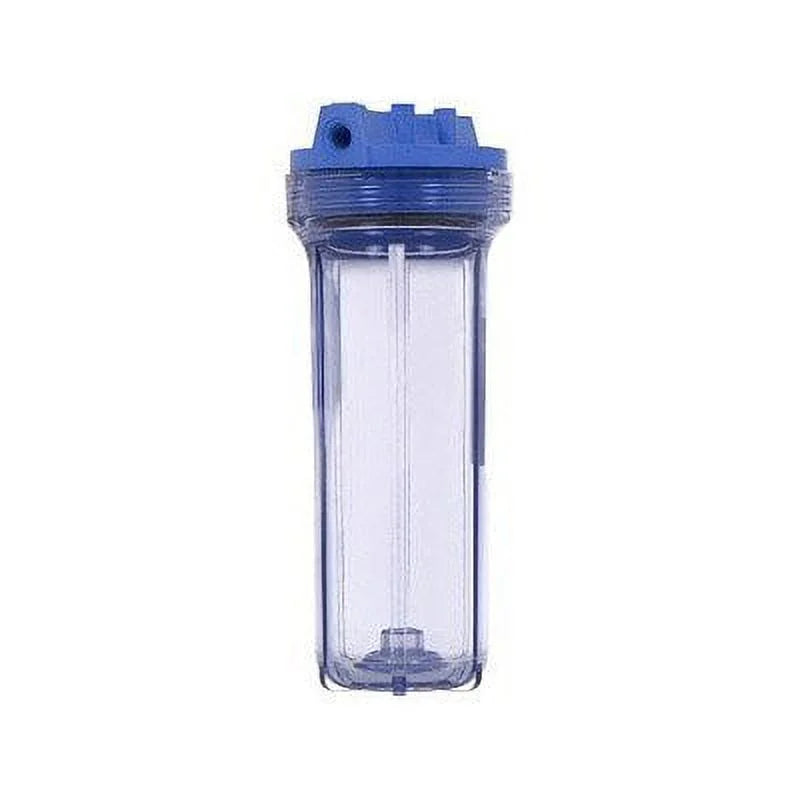Pentek 158116 10" Slim Line Filter Housing features a clear sump and 1/4" Female Pipe Threads. No pressure release.