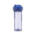 Pentek 158116 10" Slim Line Filter Housing features a clear sump and 1/4" Female Pipe Threads. No pressure release.