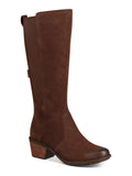 Womens Brown Waterproof Goring Padded Anaya Round Toe Block Heel Zip-Up Leather Riding Boot 7.5