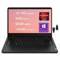 Lenovo Ideapad 14W Gen 2 14 Business Laptop | 14"  Anti-Glare Display |  3000 Series 3015e Processor | 4GB  64GB eMMC 128GB  Card |  Radeon Graphic  Win10 Pro Black +  Cable