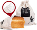 Baodeli 2  Bread Bags for Homemade Bread - Plastic Lined, Reusable Linen Cloth Saver Bag For Sourdough & Homemade Bread Storage - 17" x 13"