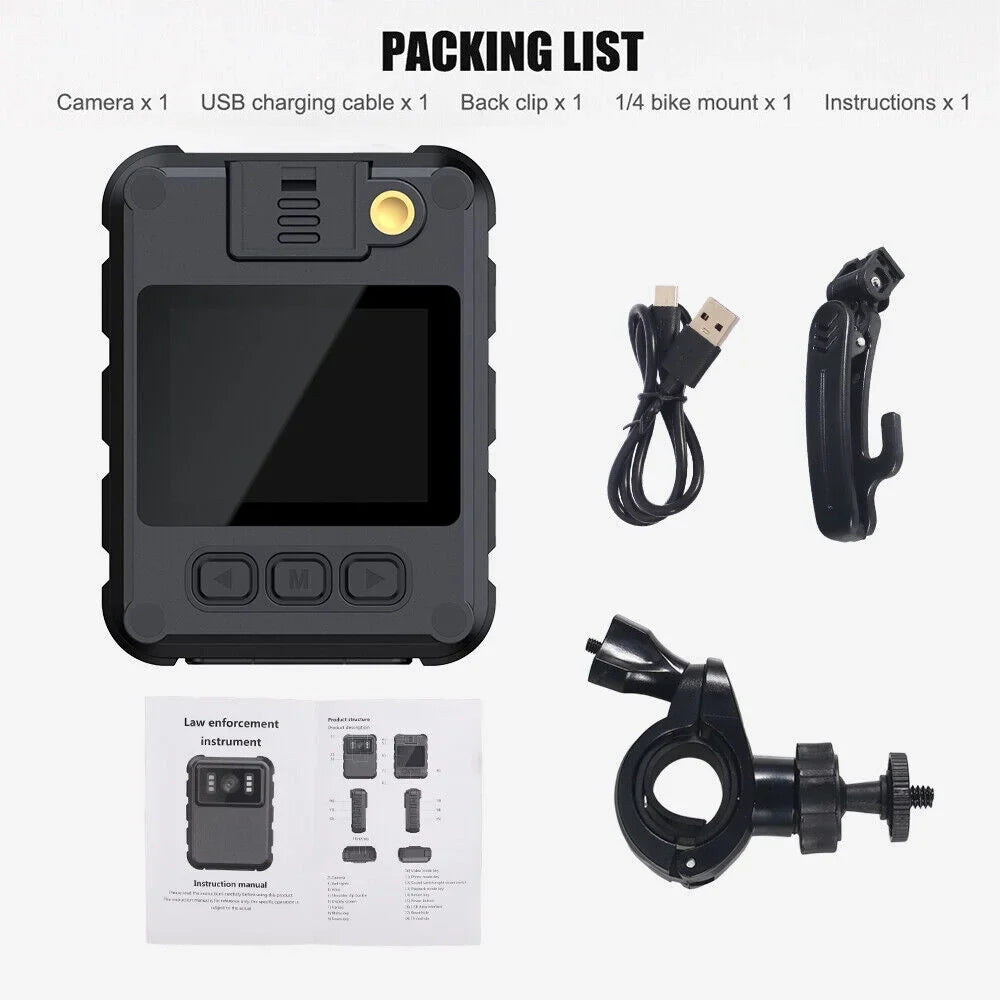 Police Body Camera - Mini Camcorder with 1080P Audio Video  and  Night Vision