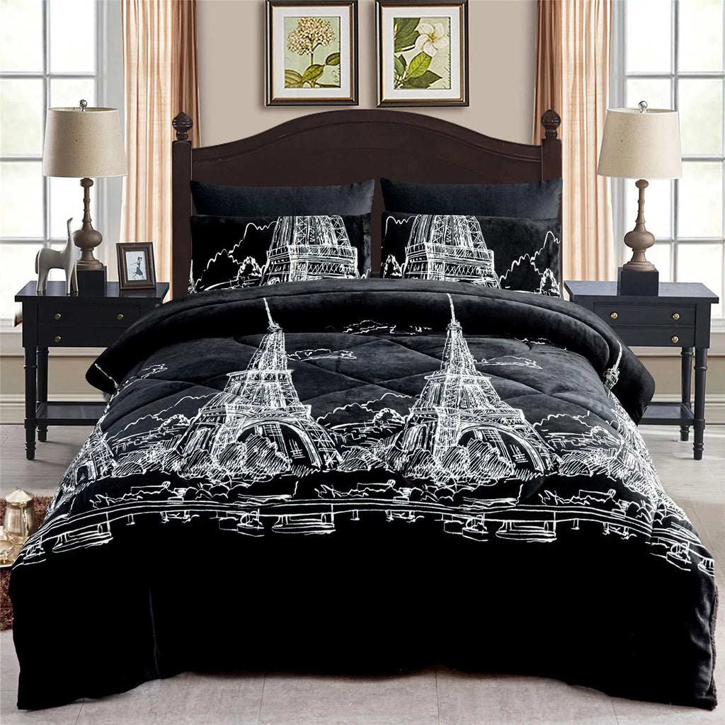 Soft 3 Piece Sherpa Blanket,Thick Warm Plush Borrego Bed Blanket,Cal King 87"x 95"