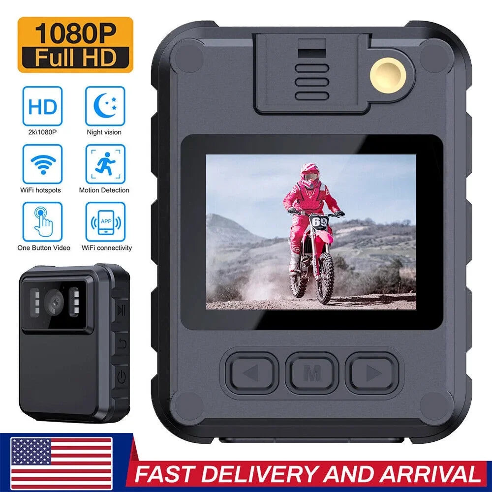 Police Body Camera - Mini Camcorder with 1080P Audio Video  and  Night Vision