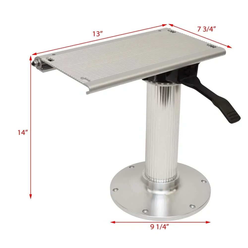 Garelick Boat Seat Swivel Slide Pedestal | 14 Inch Polished Aluminum