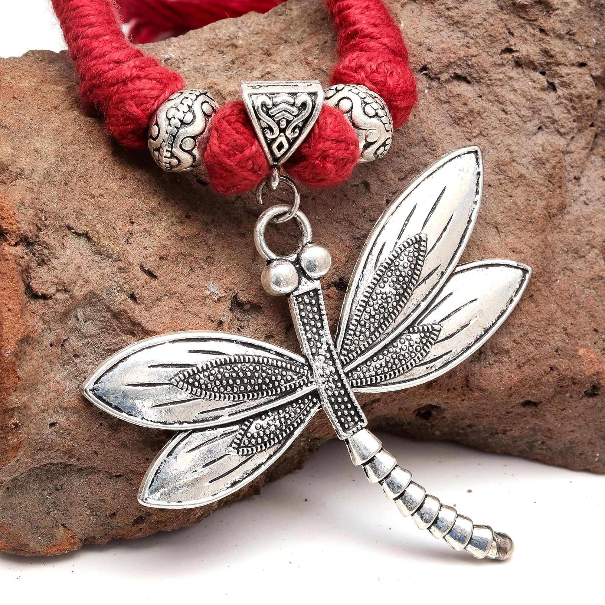 Mother's Day 925 Silver Buterfly Macrame Thred 925 Silver Jewelry Necklace 20 in