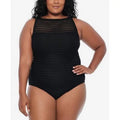 Ralph Lauren  Plus Size Ottoman Boatneck One Piece Swimsuit,  20W