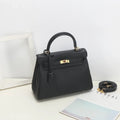 Genuine Leather Handbag for Women,Large Crossbody Bags with Wide Shoulder Strap,Black Purse 28#