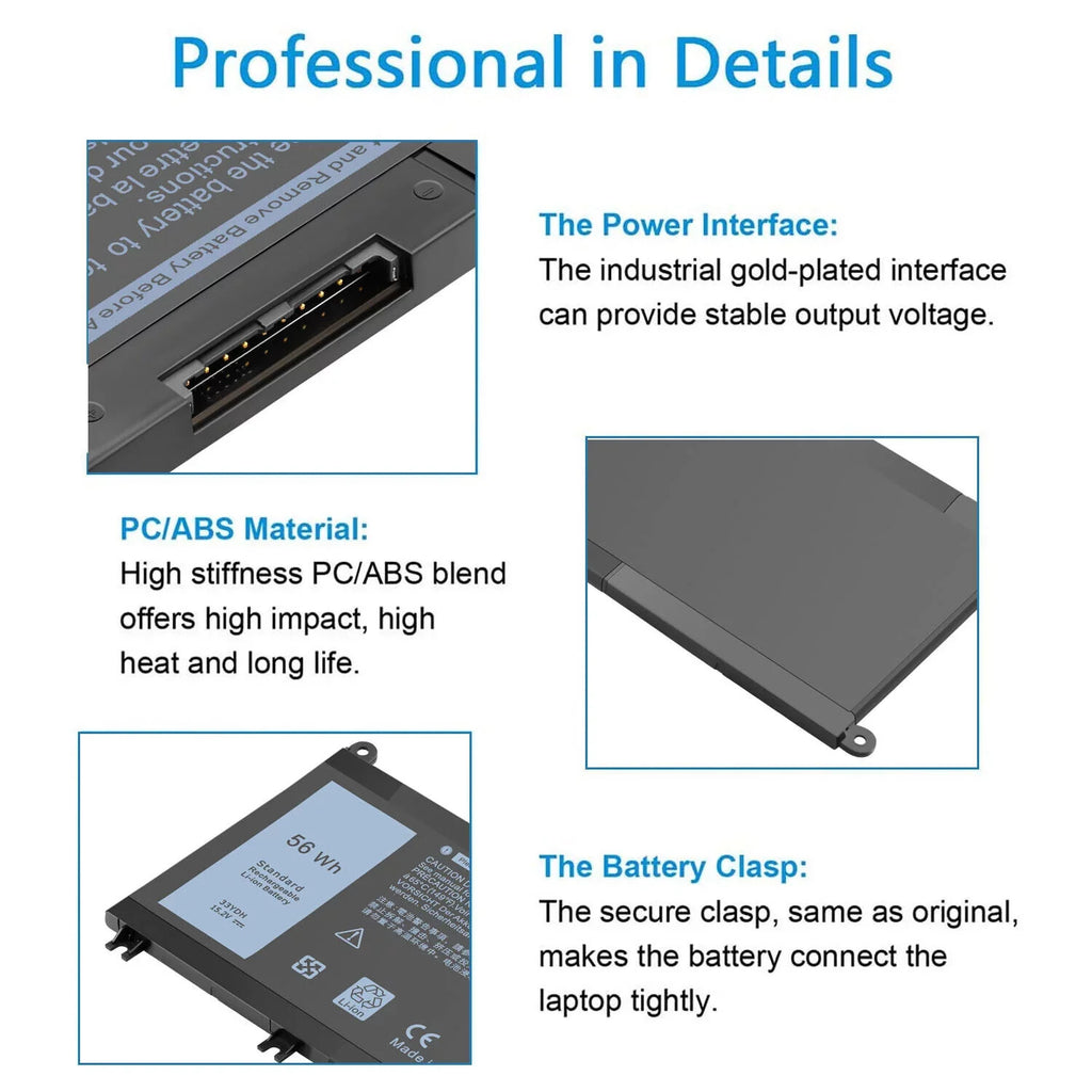 New Battery for Dell  15 3579 17 3779  15 5587  15 7588 Laptop