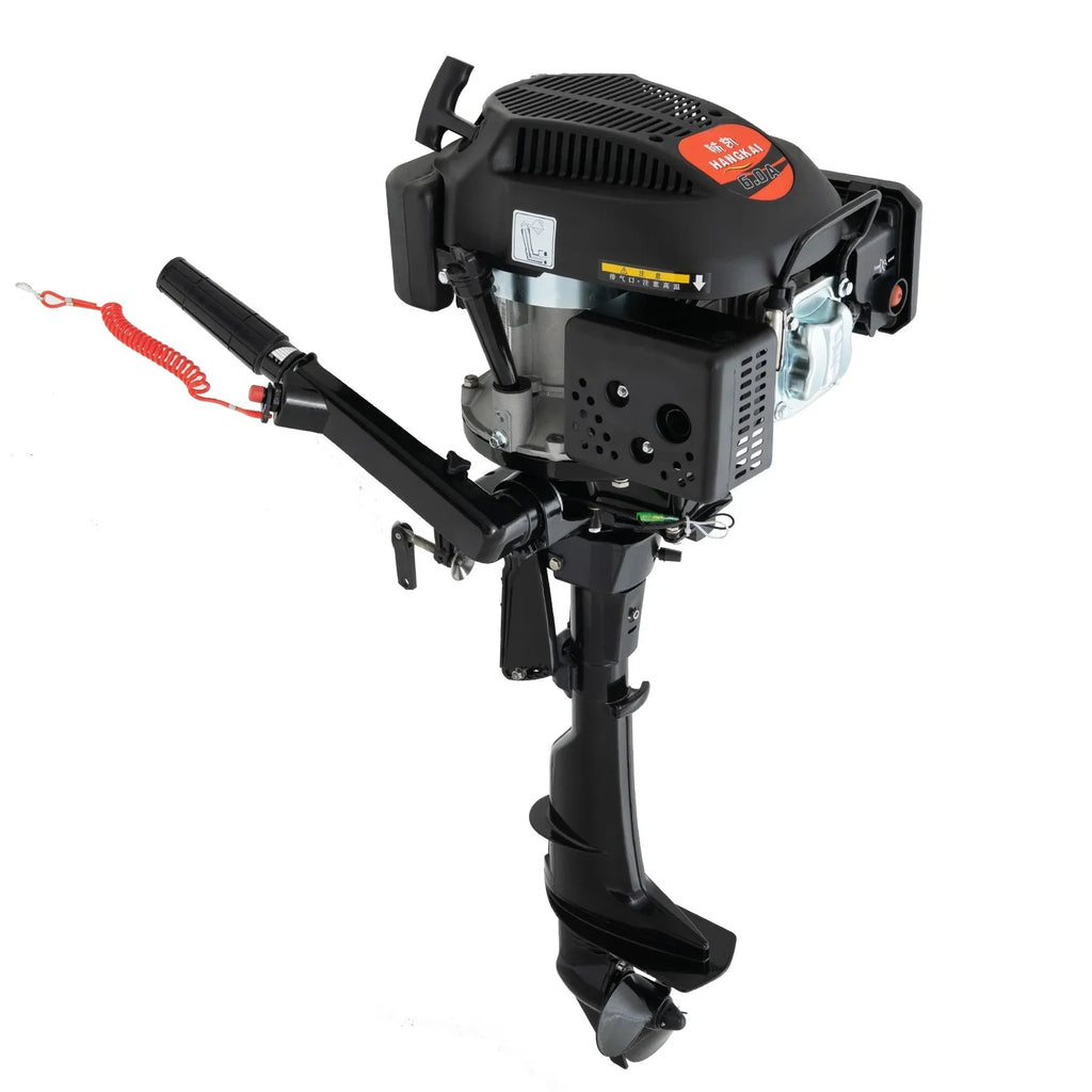 Fichiouy 6  4 Stroke Outboard Motor Engine Tiller Shaft Boat Engine Air Cooling 2500rpm with  Water Air Cooling System 1:1.5