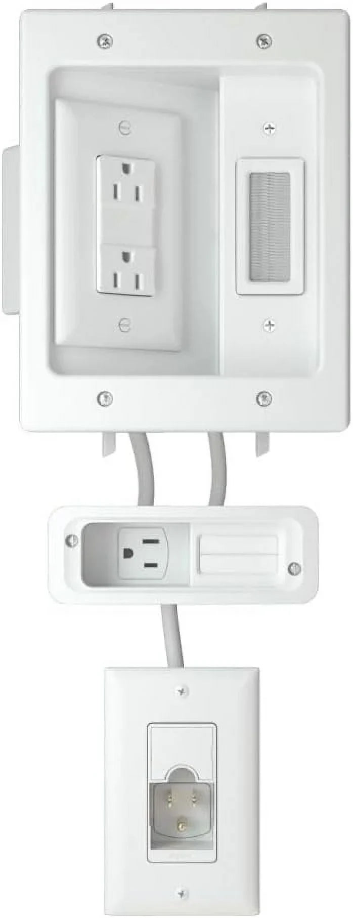 Open Box  In-wall Cable Management Kit for Mounted  & Soundbar - - White