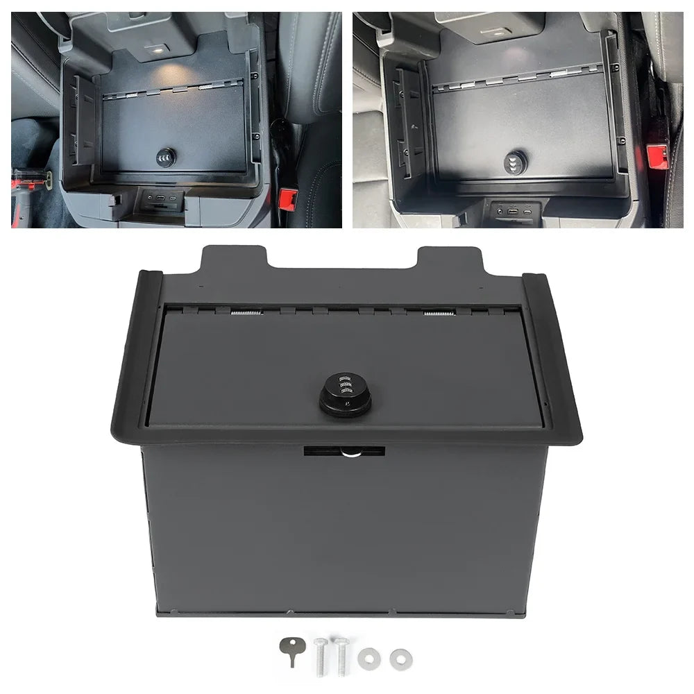 Kojem Center Console Safe Gun Box /Lock for 19 20 21 22 Chevy Sierra Silverado 1500 2500  3500  Console Vault 84081567