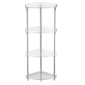 Walmeck 4-Tier Corner Storage Organizing Caddy Stand for Bathroom Vanity Countertops Free Standing  2 Shelves Clear