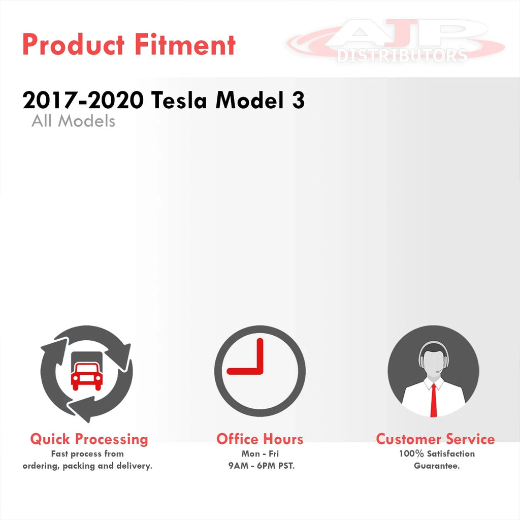Distributors All Weather Season Proof Protection Guard  Rubber Floor Mats Liner Front & Rear Set Compatible/Replacement For Tesla Model 3 2017 2018 2019 2020 2021 2022 2023 17 18 19 20 21 22 23
