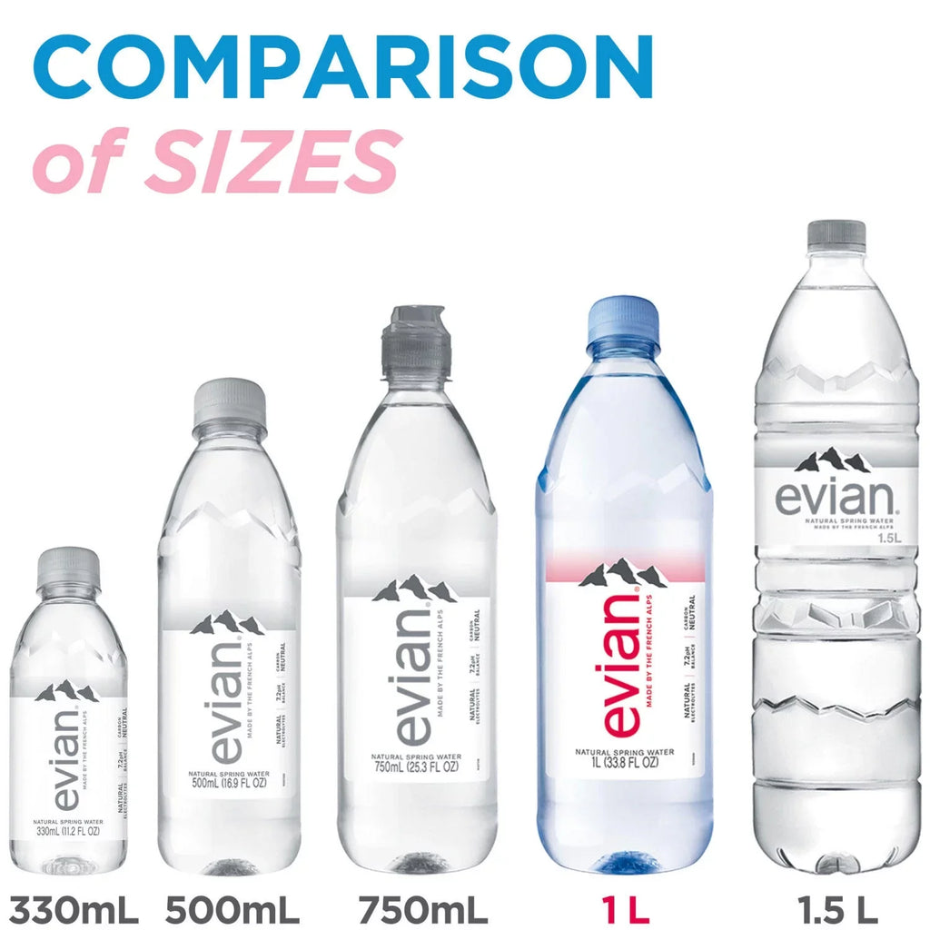 Evian Natural Spring Water 1 , 12 pk.