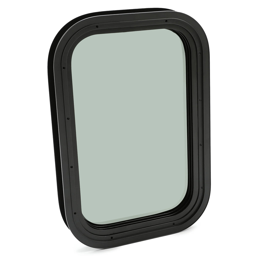 Kojem  Window Black Universal for Camper Vertical Trailer Rip-Up Cargo Powder Coated Glass Steel