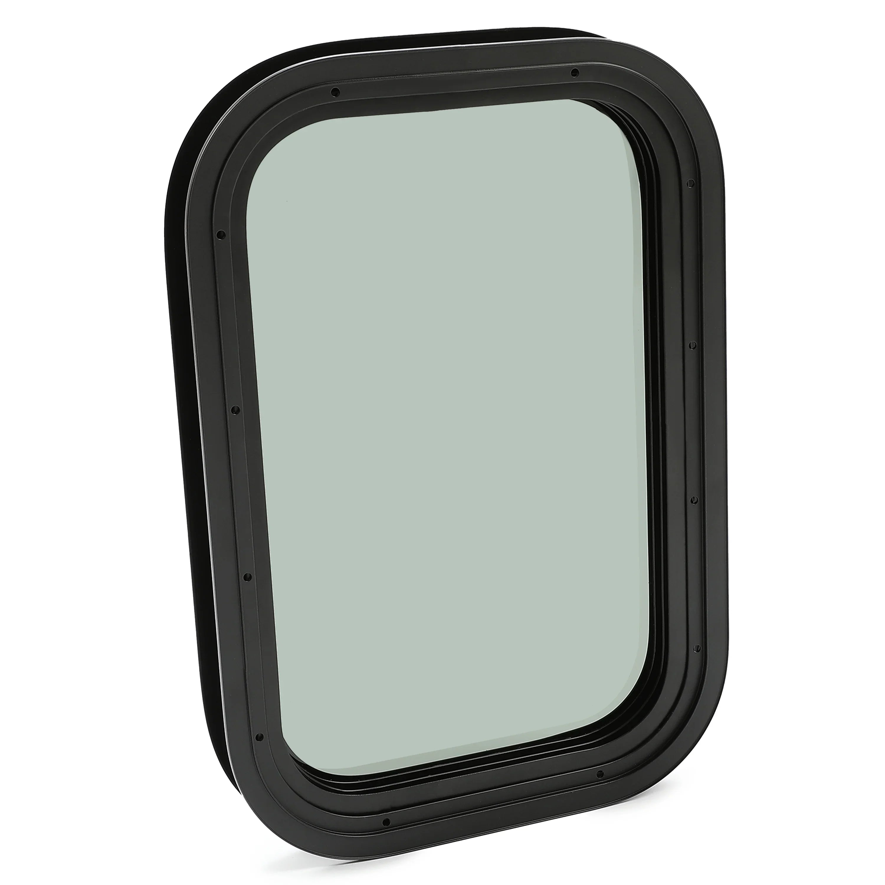 Kojem  Window Black Universal for Camper Vertical Trailer Rip-Up Cargo Powder Coated Glass Steel