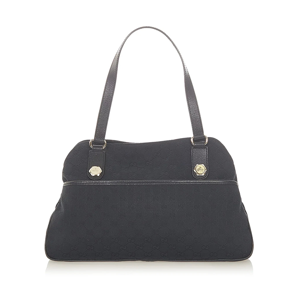 Pre-Owned Gucci  Shoulder Bag Canvas Fabric Black Women (Good)
