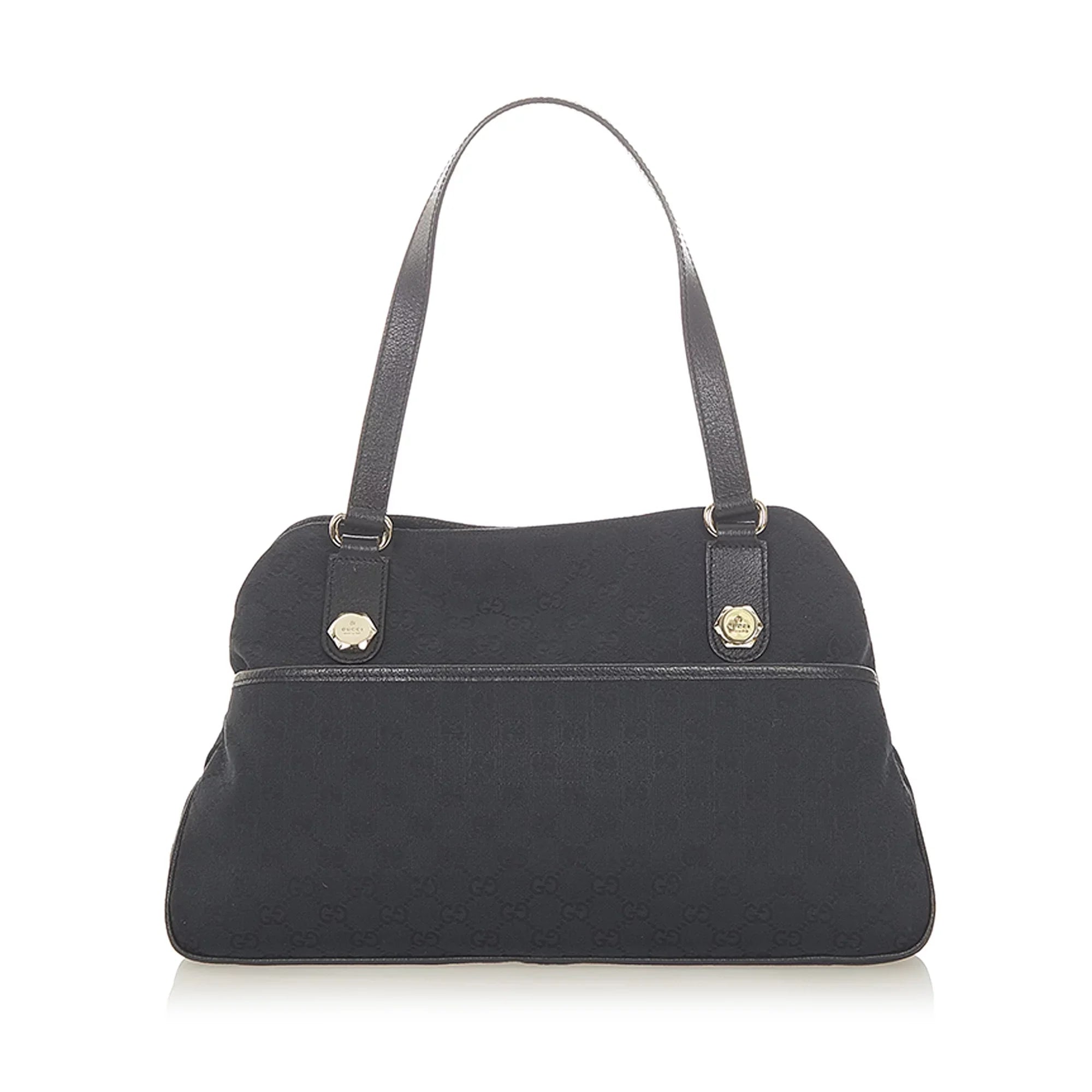 Pre-Owned Gucci  Shoulder Bag Canvas Fabric Black Women (Good)