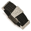 Stainless Steel Bracelet Fancy mm 8 in Textured and Polished Multi-strand Cord