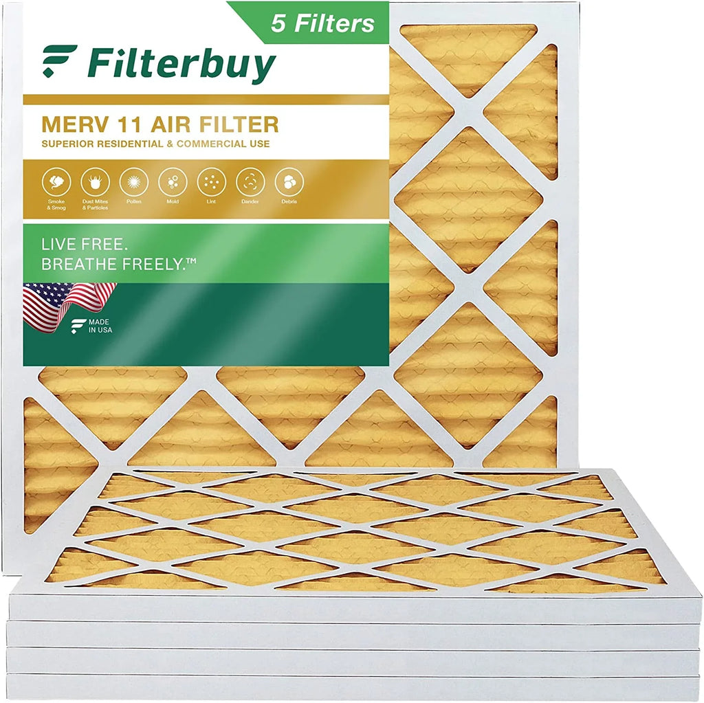 Filterbuy 17x17x1  11 Pleated   Furnace Air Filters (5-Pack)