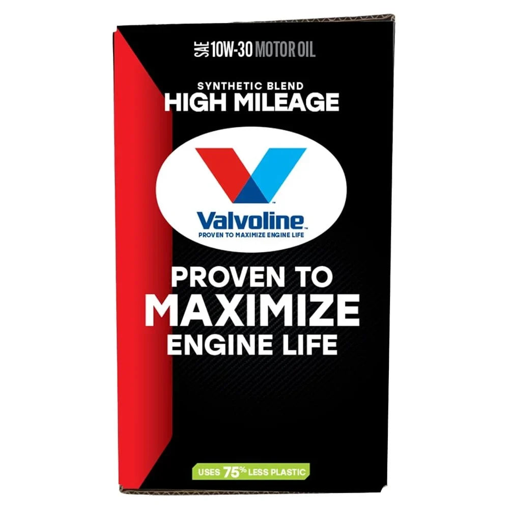 Valvoline High Mileage MaxLife 10W-30 Synthetic Blend Motor Oil 12  Garage Box