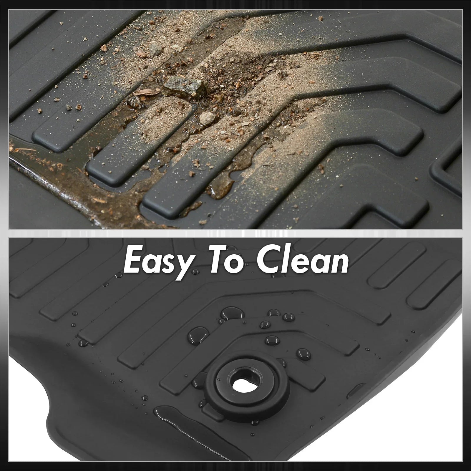 Distributors All Weather Season Proof Protection Guard  Rubber Floor Mats Liner Front & Rear Set Compatible/Replacement For Tesla Model 3 2017 2018 2019 2020 2021 2022 2023 17 18 19 20 21 22 23