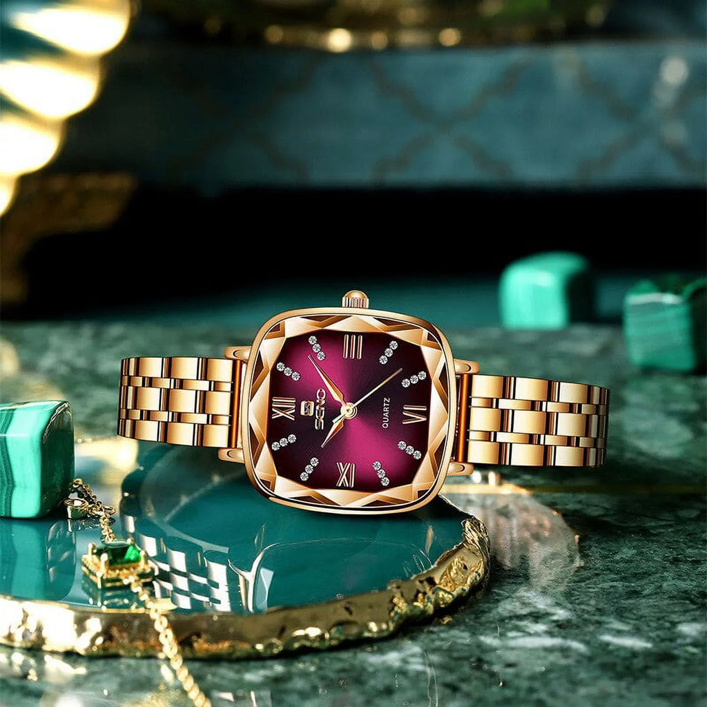 Rose Gold Women Watches 2022 Square Lady Wrist Watch For Female Clock Stainless Steel Women Watch Brand Luxury relogio feminino