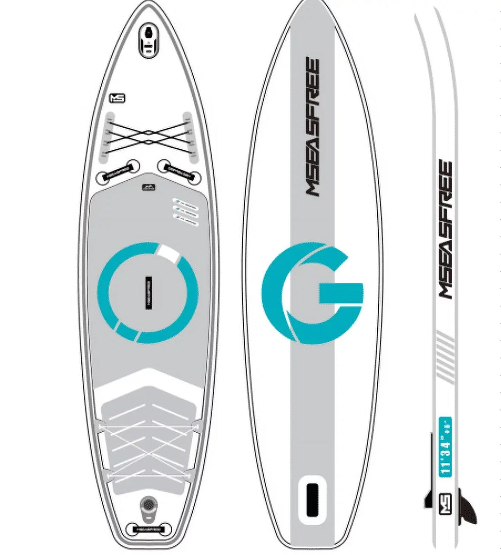 Inflatable Stand Up Paddle Board(6In Thick)with Premium  Accessories & Backpack, Wide Stance, Bottom Fin for Paddling, Paddle, Leash, Surf Control, Non-Slip Deck for Youth & Adult(White)