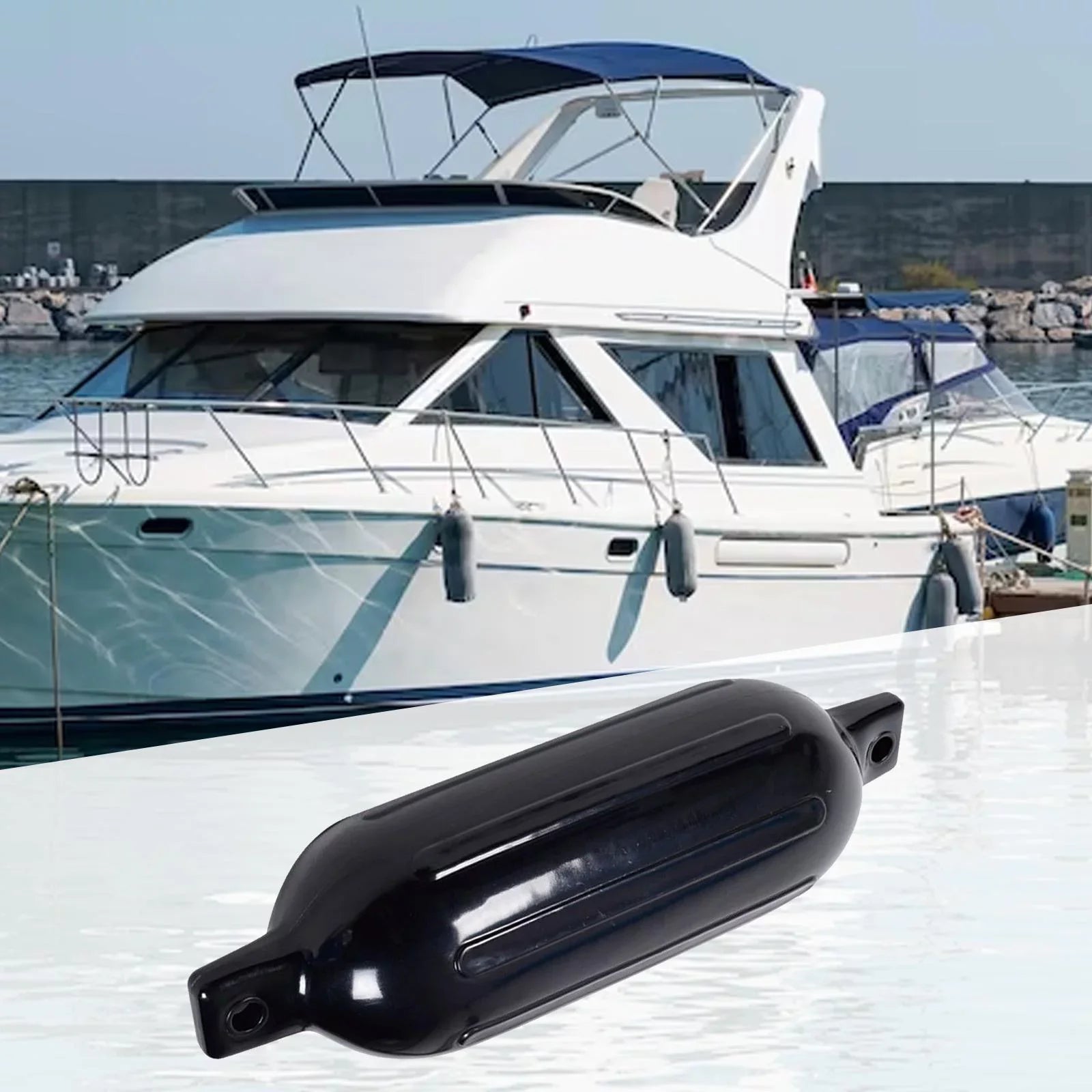 Boat for Docking Protection Ribbed Bumper Boat Anchor Accessories for Pontoon Small Sailyacht Small Boat Bass Boat 14cmx50cm