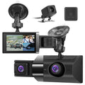 Dash Cam Front and Rear Inside with 3 Channel, iMounTEK 1080P Dash Camera for Cars, with 140° Vew  Night Vision, Loop Recording, -Sensor, Parking Monitor