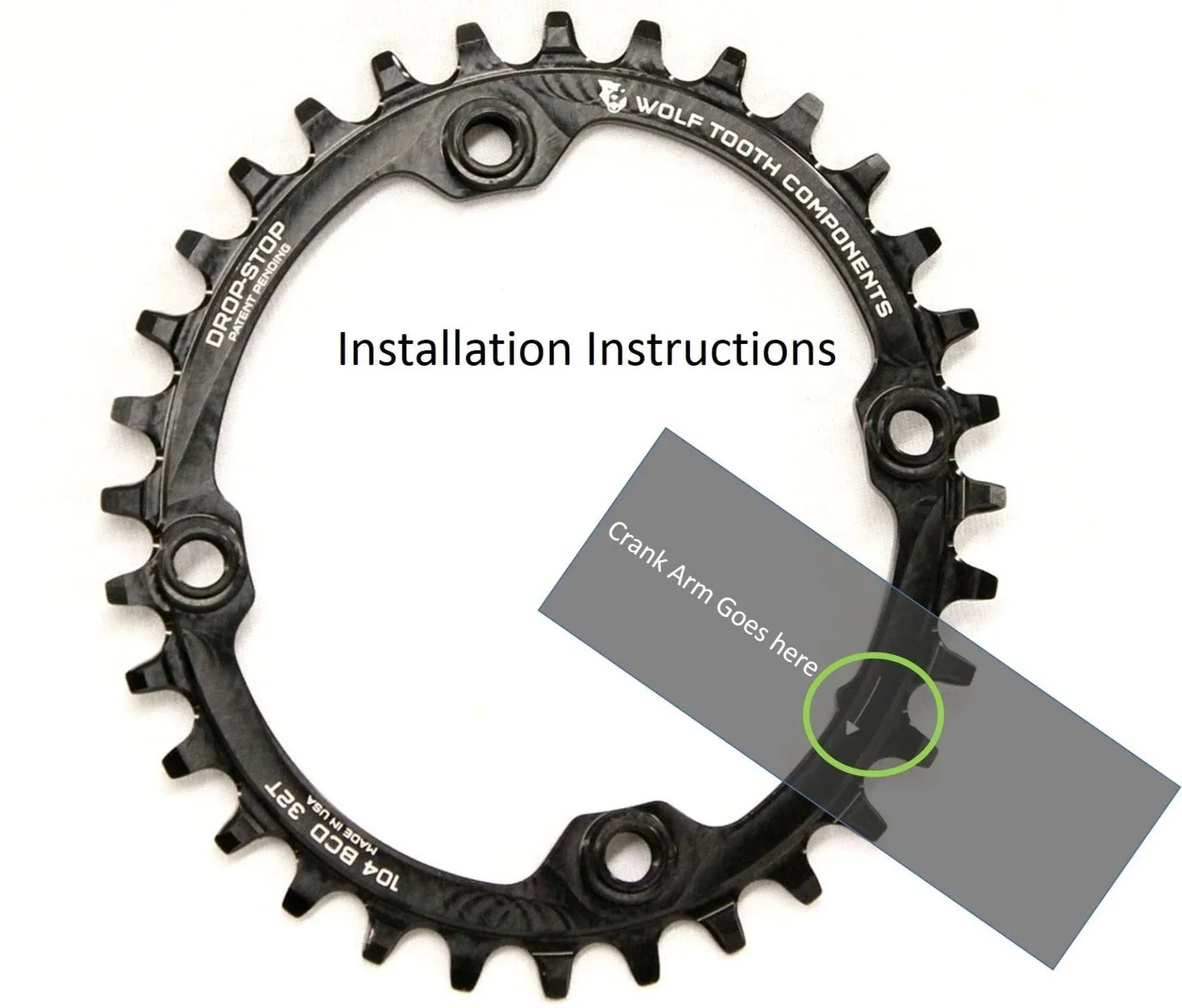 Wolf Tooth Elliptical 104  Hyperglide+ Chainring - Tooth Count: 34 Chainring : 104