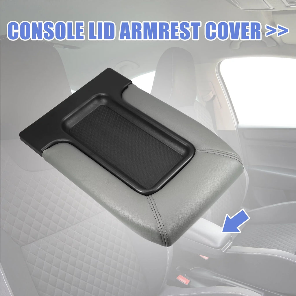 Unique Bargains Center Console Lid Armrest Seat Box Cover Protector for Cadillac Escalade 2003-2004 Faux Leather Gray