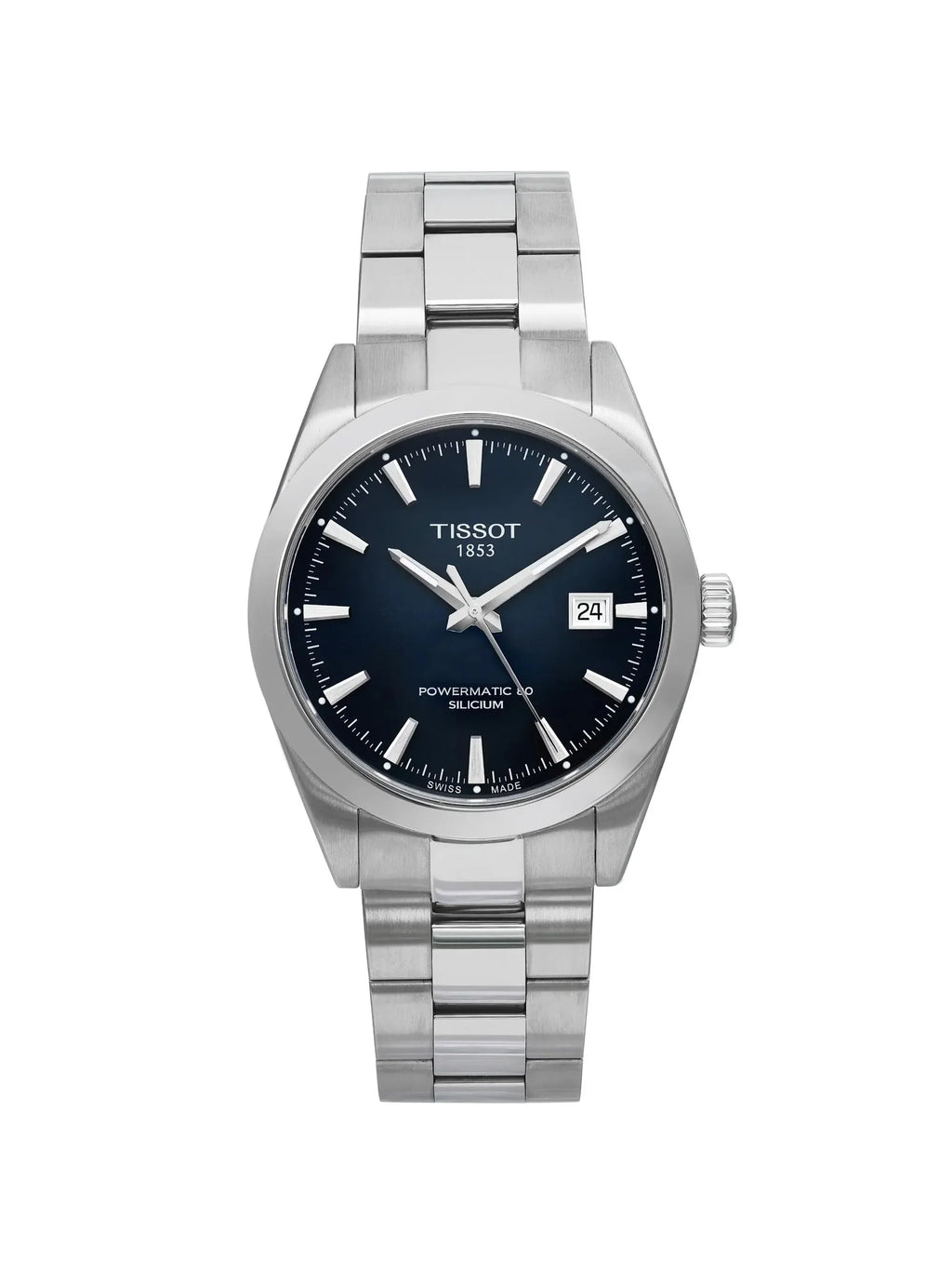 New Tissot Gentleman Powermatic 80 40mm Steel Blue Dial Watch .407.11.041.00
