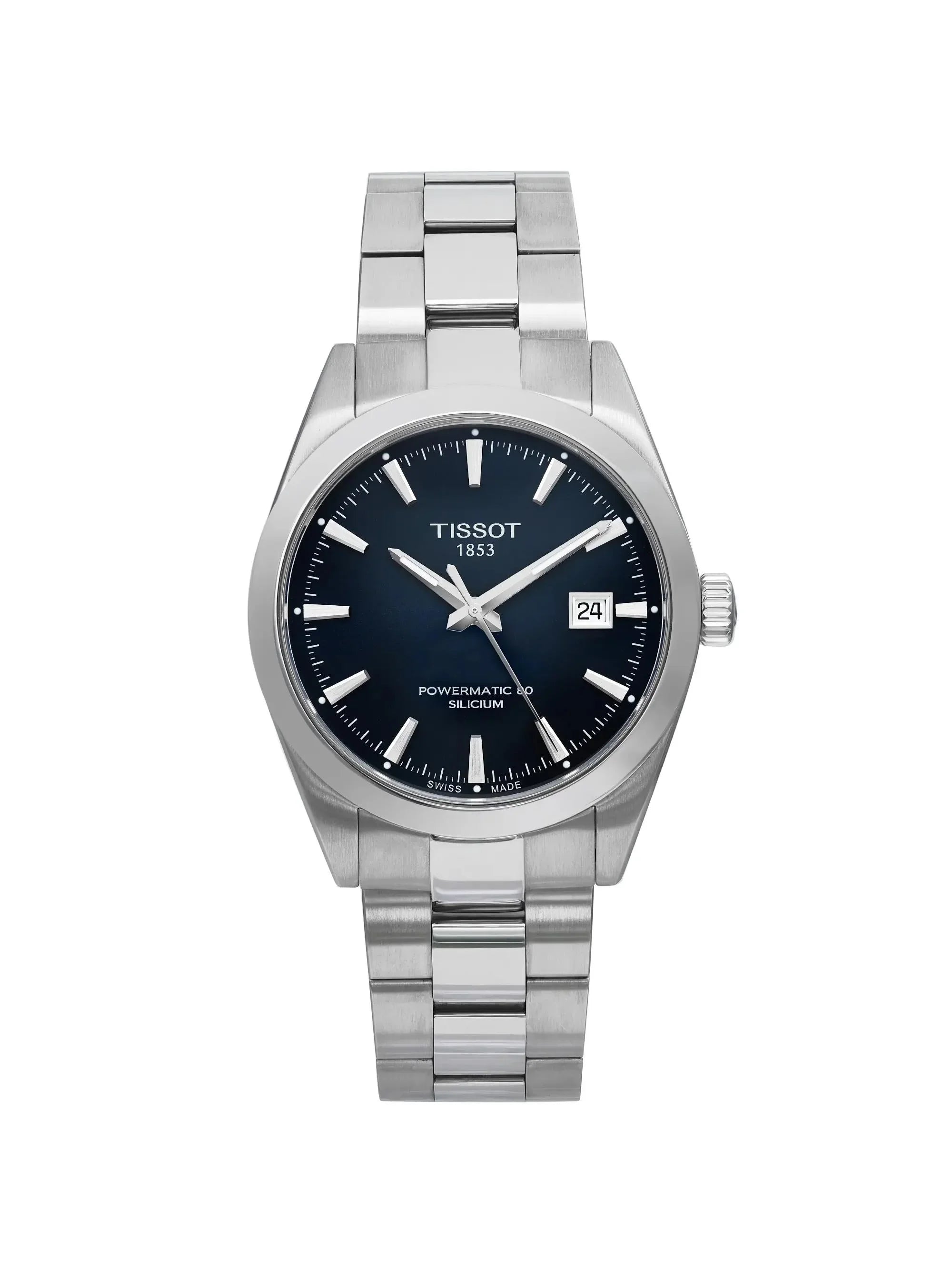 New Tissot Gentleman Powermatic 80 40mm Steel Blue Dial Watch .407.11.041.00