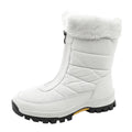 Fashion Women Winter Water Proof Flat Zipper Keep Warm Snow Boots Comfortable Mid Boots Shoes