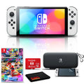 Nintendo Switch  White - Mario Kart 8 Deluxe - Character Group Luigi, Peach + 128GB Card & More