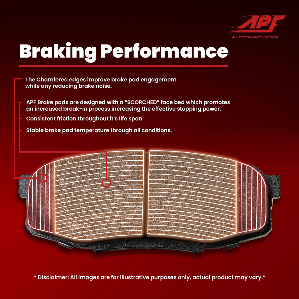 Front and Rear Ceramic Carbon Fiber Pads for 1998-2002 Ford Ranger
